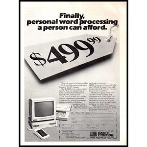 1986 Smith Corona Personal Word Processor Computer Vintage Print Ad Wall Art